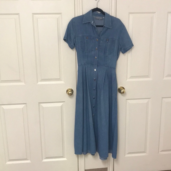 Denim Button Down Maxi Dress - Picture 1 of 2